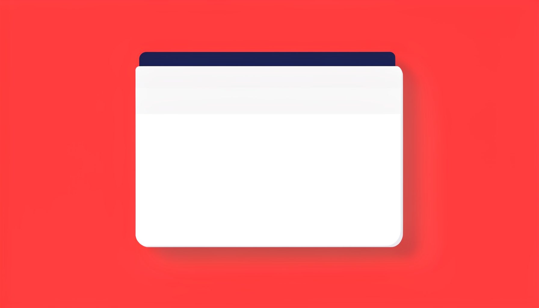 A flat vector illustration of a card with soft shadows, white surface, and a navy accent element, suggesting a well-organized content presentation.