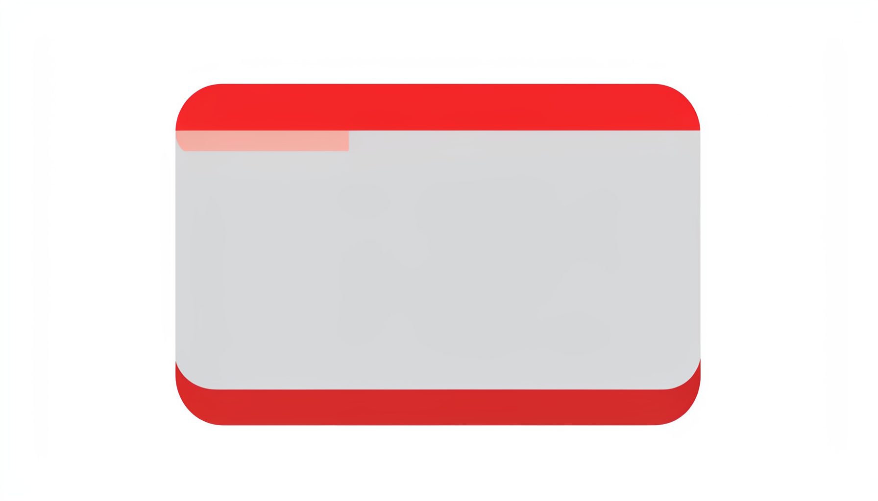 A flat vector illustration of a card with soft rounded corners, light grey surface, and a subtle red highlight, conveying a friendly and professional information card.
