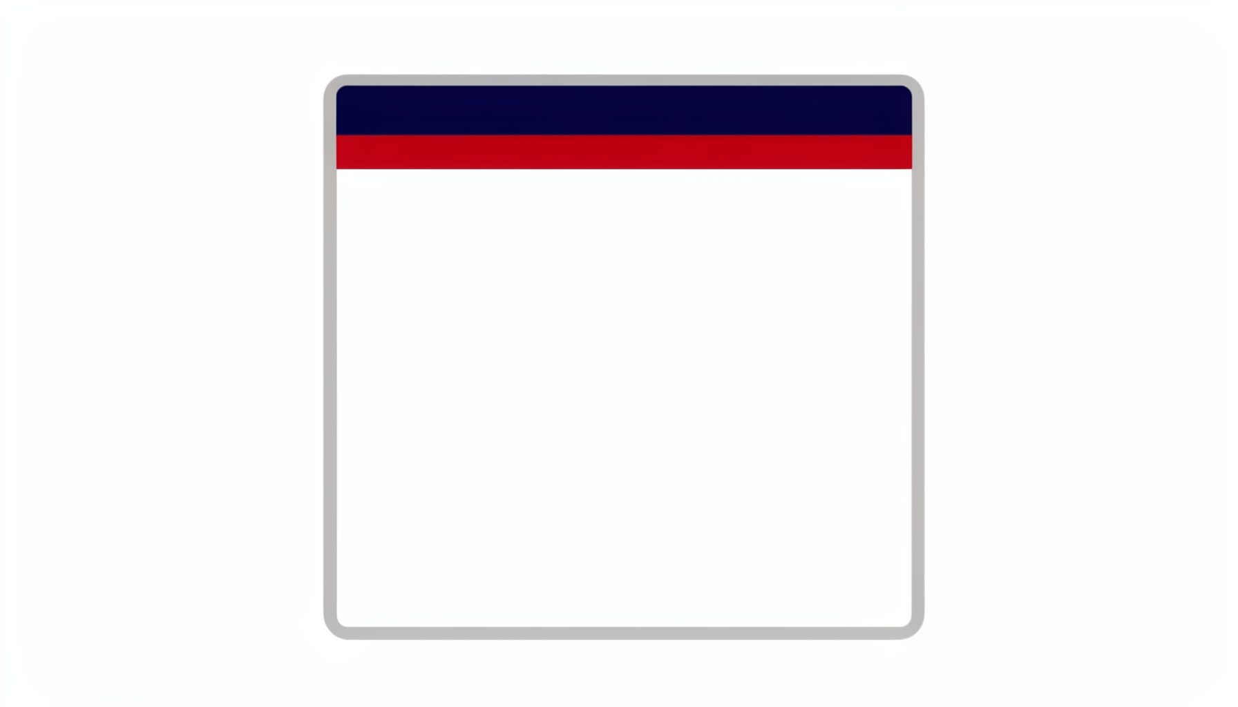 A flat vector illustration of a featured content card with a white background, thin grey border, and a small navy accent bar at the top, suggesting a highlighted article or item.