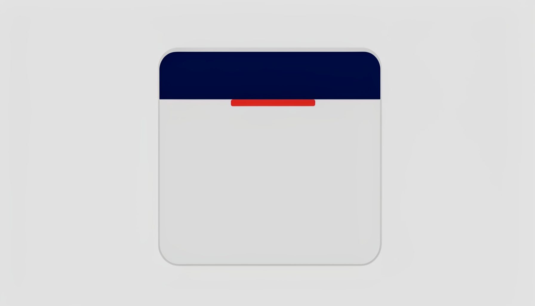 A flat vector illustration of a content card with light grey background, rounded corners, and a navy header strip, conveying organized and trustworthy information.