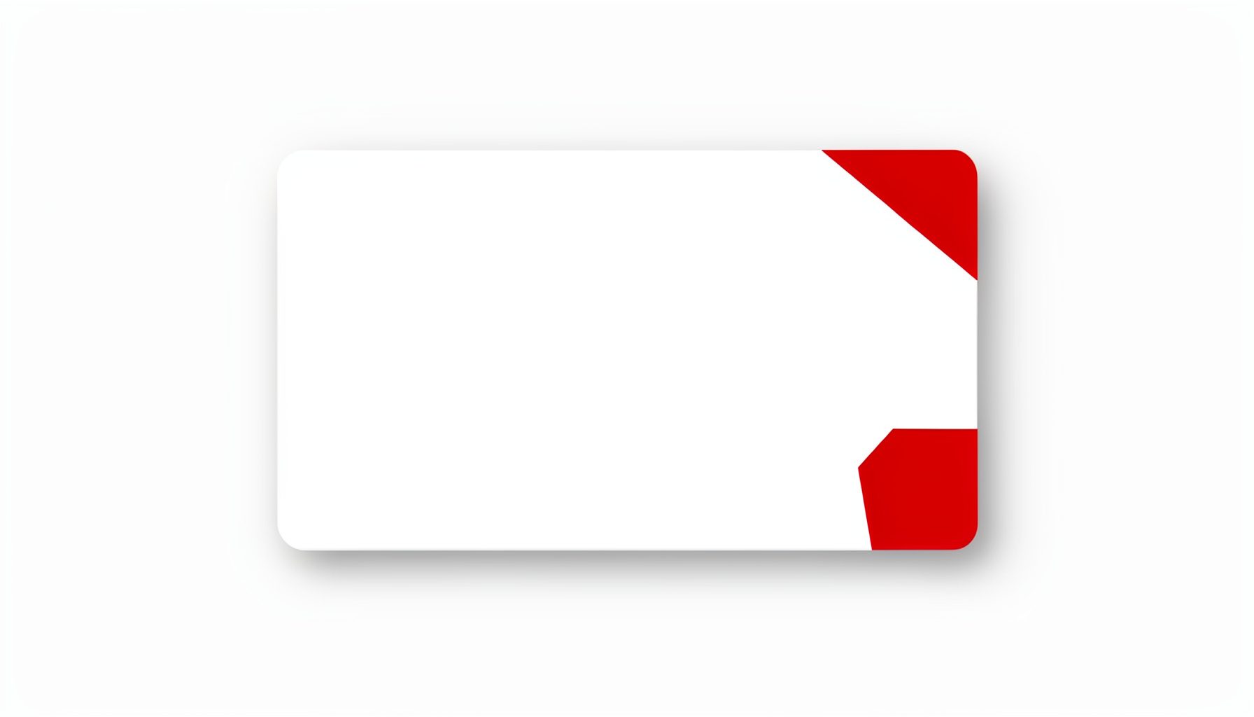 A flat vector illustration of a card with a clean white surface, subtle drop shadow, and a small red tag in the corner, suggesting premium or featured content.